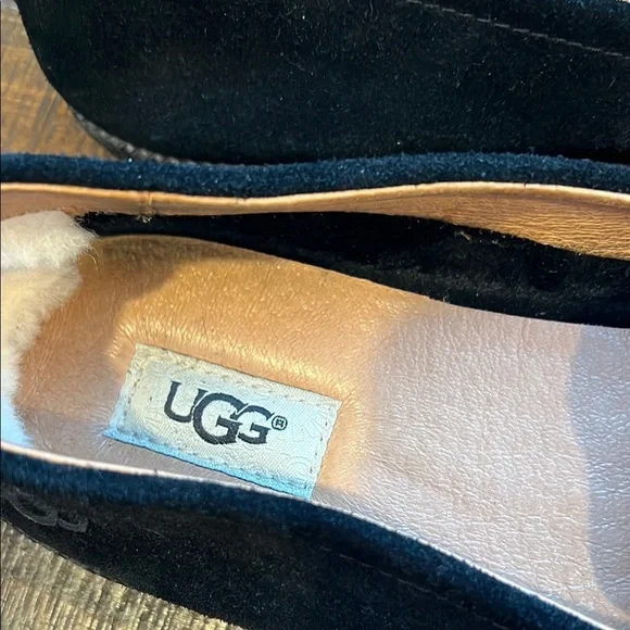 UGG Black Suede Slip-On Shoes - Picture 2 of 3